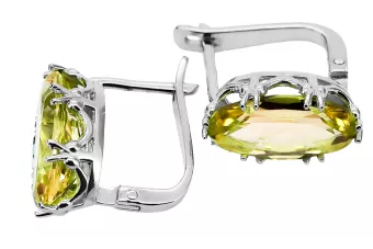 Sterling silver 925 Yellow Peridot Earrings Vintage Jewlery vec021s